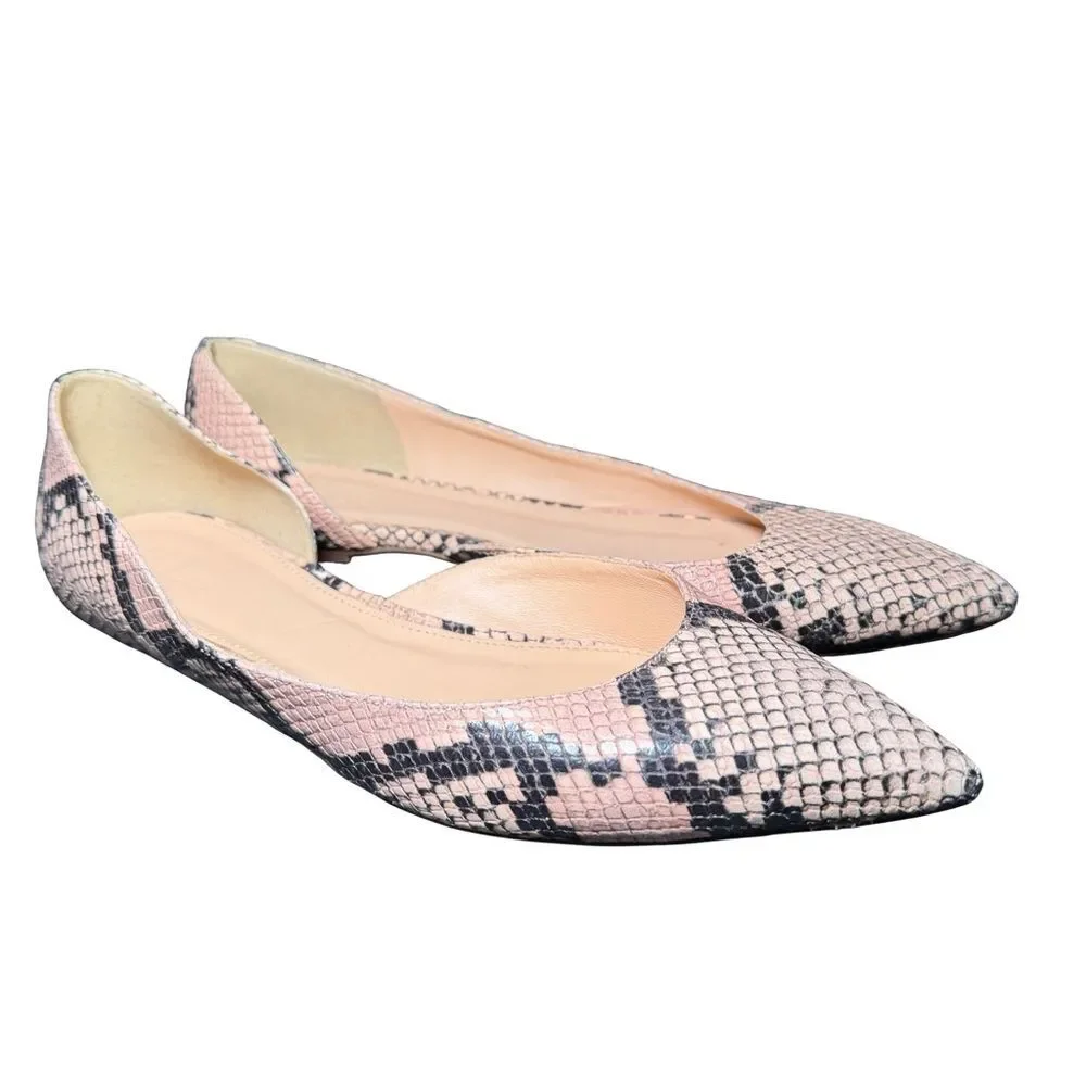 J. Crew Audrey Snake Skin D'Orsay Flats Size 10